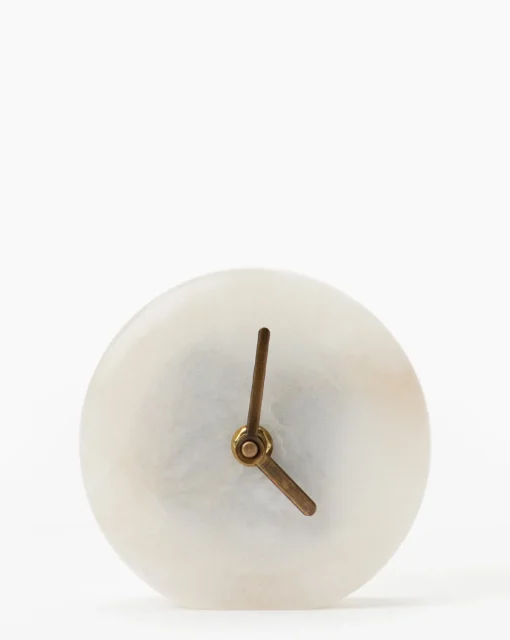Alabaster Table Clock|Stonemen Online