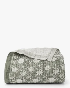 Audrey Sage Block Print Quilt|Renuka Inc. New