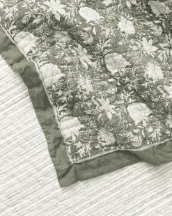 Audrey Sage Block Print Quilt|Renuka Inc. New