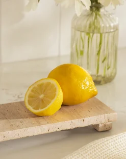 Beige Travertine Footed Serving Board|Creative Co-op Outlet