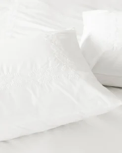 Bianca Percale Embroidered Shams (Set of 2)|Lameirinho Industria Textil, S.A. New