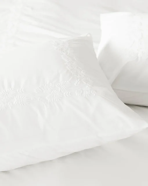 Bianca Percale Embroidered Shams (Set of 2)|Lameirinho Industria Textil, S.A. New