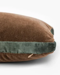 Brown Mohair Pillow with Velvet Stripe|Art Headquarters, LLC DBA Wendover Art Group DBA Kevin O'Brien Studio Best