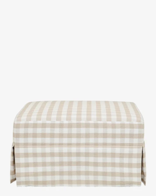 Crawford Gliding Ottoman in Gingham|Million Dollar Baby New