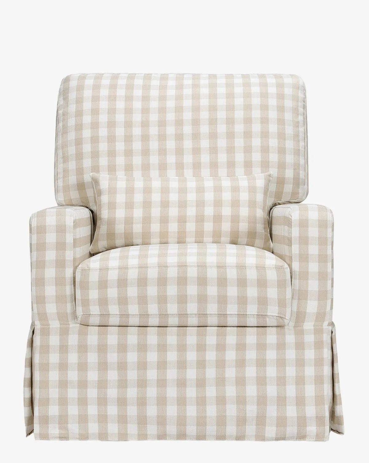 Crawford Pillowback Comfort Swivel Glider in Gingham|Million Dollar Baby Discount
