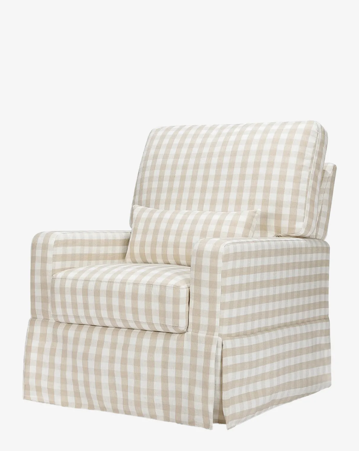 Crawford Pillowback Comfort Swivel Glider in Gingham|Million Dollar Baby Discount