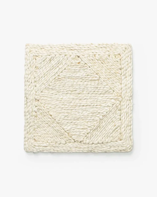 Diamond Braided Bleached Jute Rug Swatch|Palm Fiber Sale