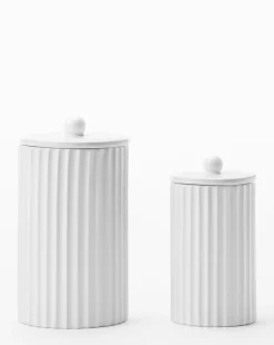 Fluted Lidded Bathroom Canister|Makerspalm Clearance