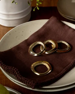 Gilford Brass Napkin Rings (Set of 4)|Nawab Regency Hot