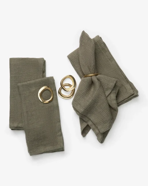 Gilford Brass Napkin Rings (Set of 4)|Nawab Regency Hot