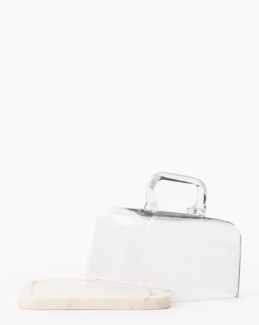 Glass & Marble Cloche|Creative Co-op