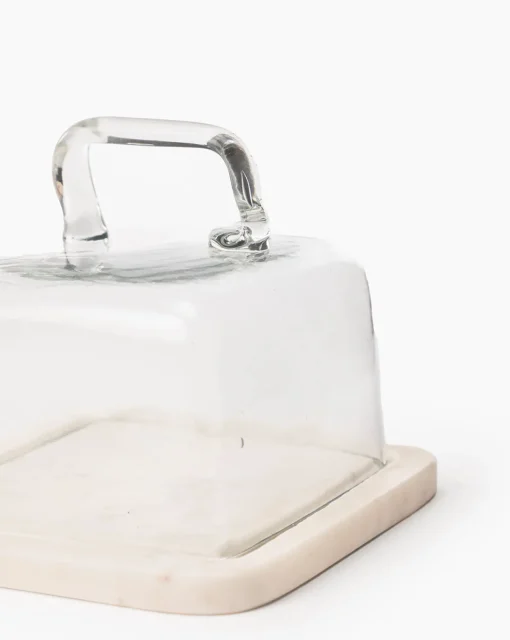 Glass & Marble Cloche|Creative Co-op
