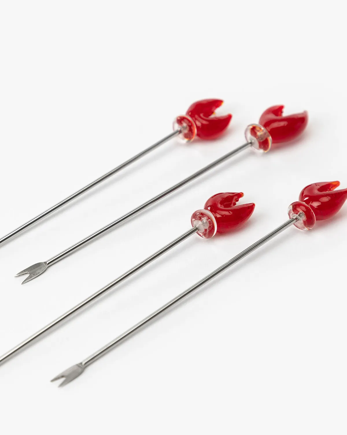 Glass Lobster Claw Picks (Set of 4)|Creative Co-op New