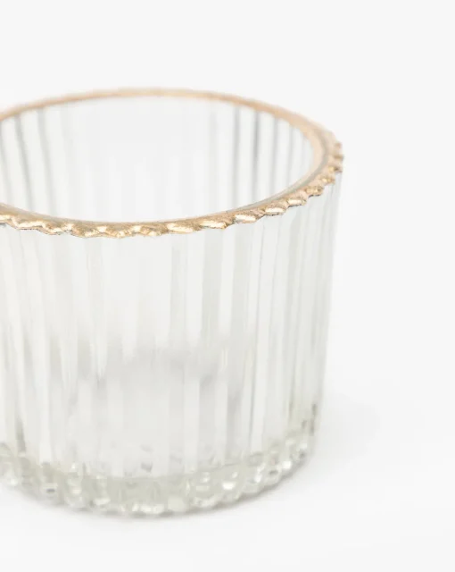 Gold Rimmed Glass Votive|Accent Decor Discount