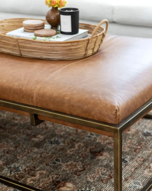 Harlow Leather Coffee Table|Credence Online