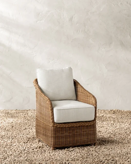 Haviland Outdoor Dining Chair with Perennials Taupe Stripe|Makerspalm Hot