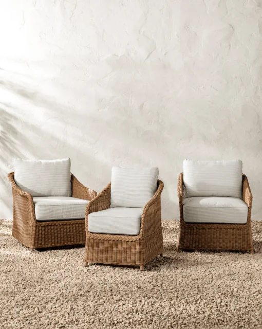 Haviland Outdoor Dining Chair with Perennials Taupe Stripe|Makerspalm Hot