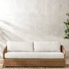 Haviland Outdoor Sofa with Perennials Taupe Stripe 88"|Makerspalm Clearance