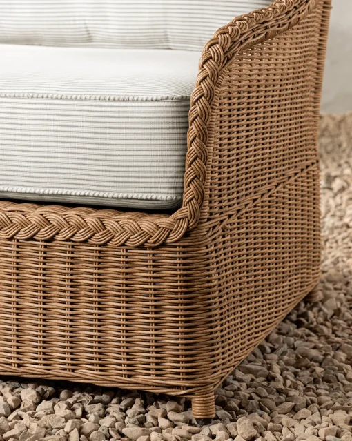 Haviland Outdoor Sofa with Perennials Taupe Stripe 88"|Makerspalm Clearance
