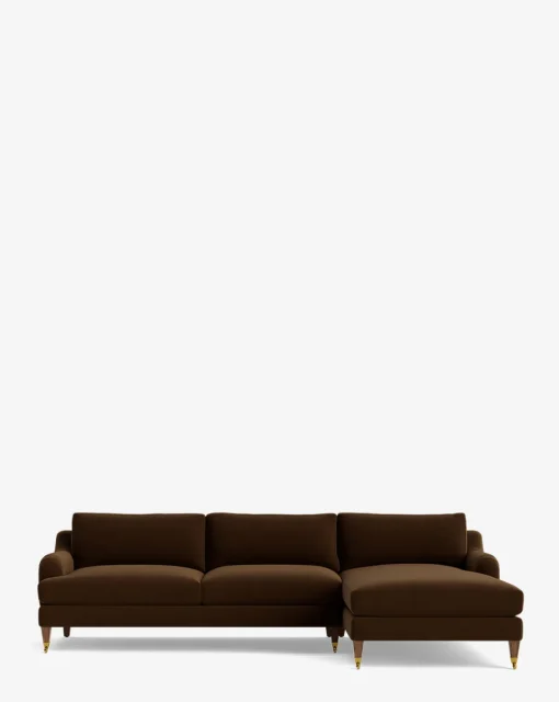 Lucille English Roll Arm Right Chaise Sectional 107"|Community New