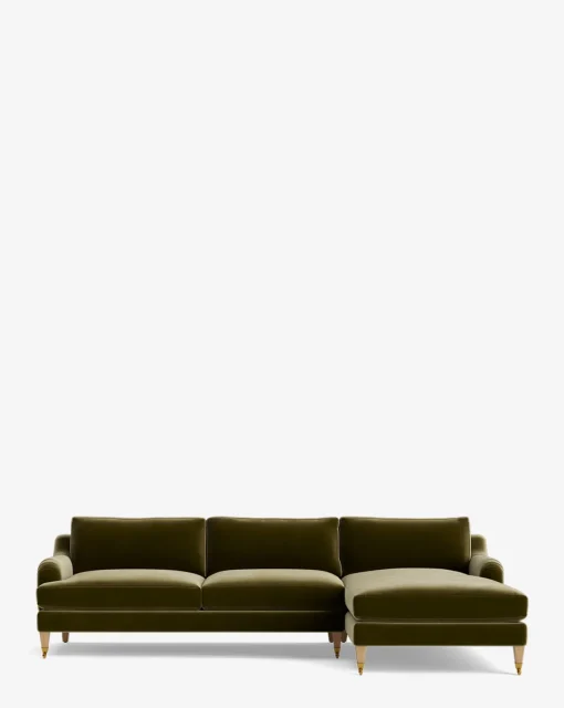 Lucille English Roll Arm Right Chaise Sectional 107"|Community New