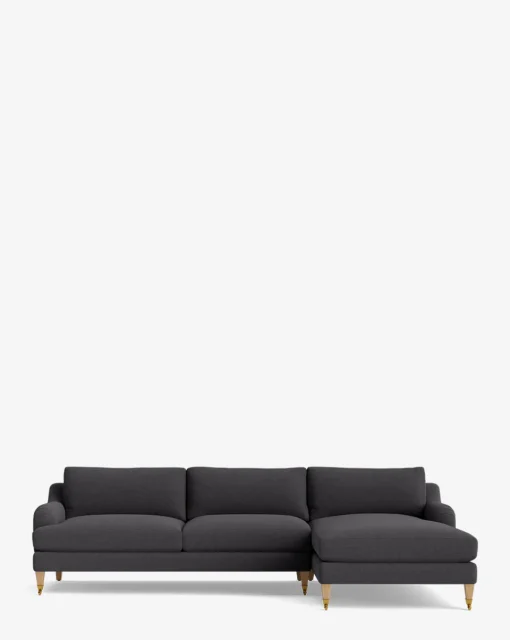 Lucille English Roll Arm Right Chaise Sectional 107"|Community New