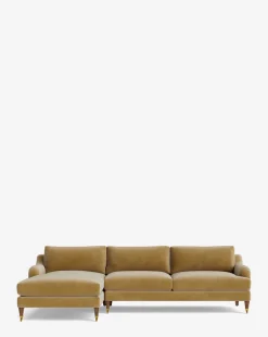 Lucille English Roll Arm Left Chaise Sectional 107"|Community Discount