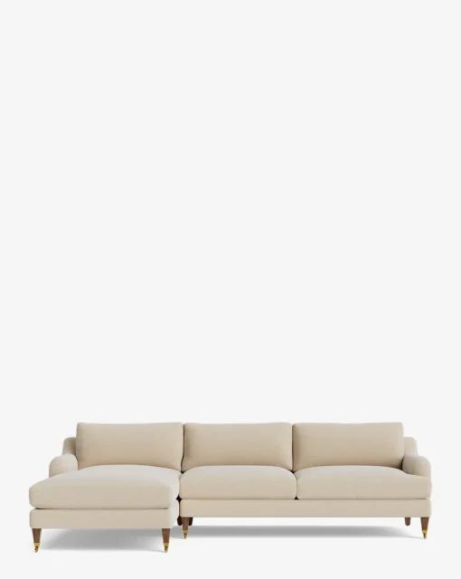 Lucille English Roll Arm Left Chaise Sectional 107"|Community Discount