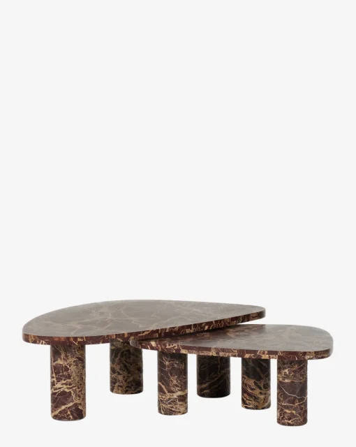 Merlot Marble Coffee Table (Set of 2)|Four Hands Hot