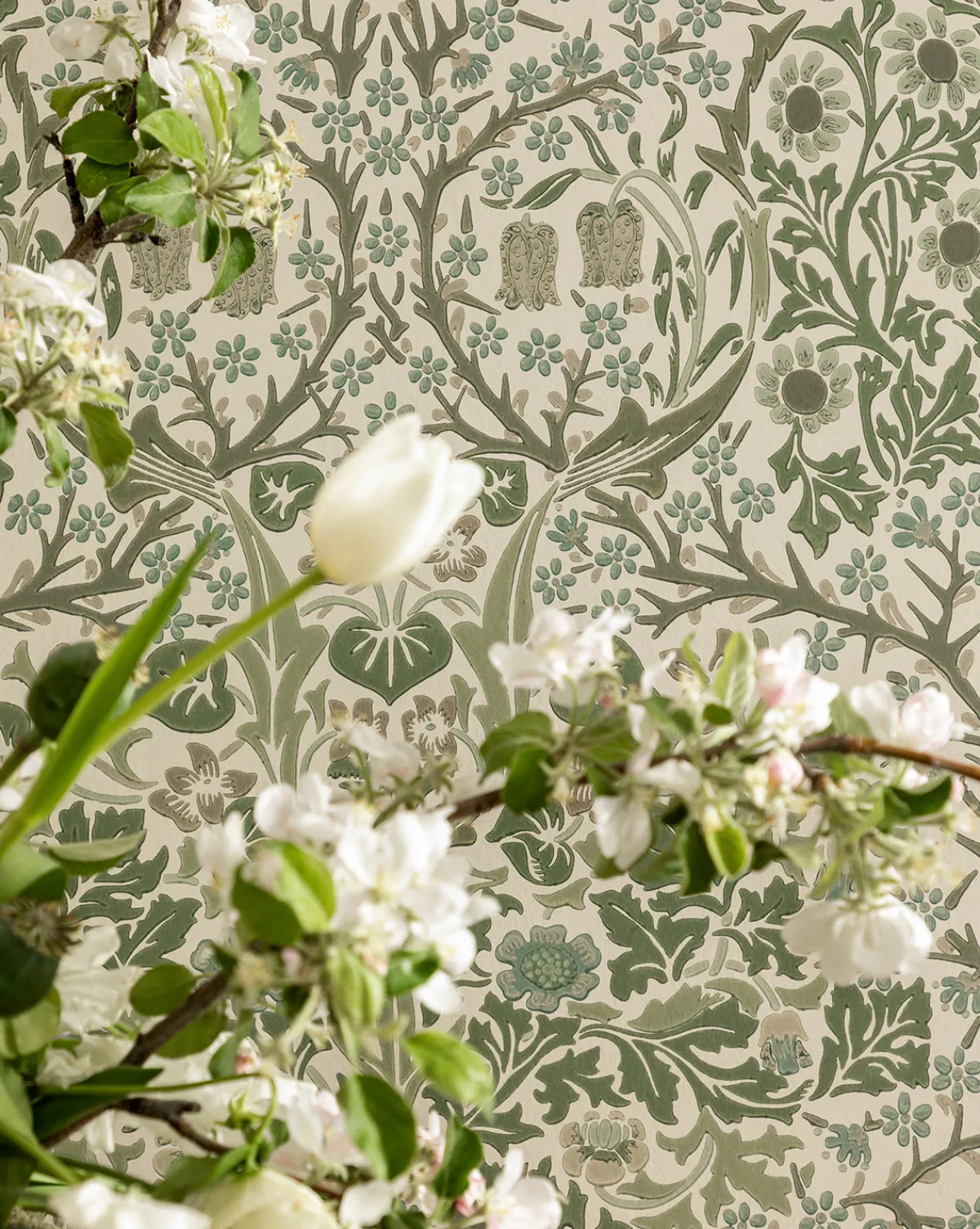 Morris & Co. x McGee & Co. Blackthorn Wallpaper|Sanderson Design Group, Inc. New