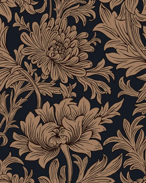 Morris & Co. x McGee & Co. Chrysanthemum Wallpaper|Sanderson Design Group, Inc. Online