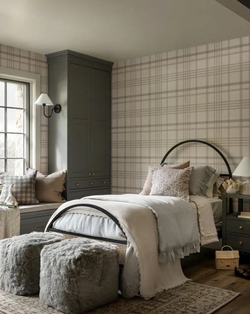 Rigby Plaid Print Wallpaper|York Wallcoverings New