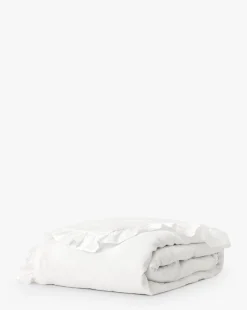 Ruffle White Linen Duvet Cover|Makerspalm Sale