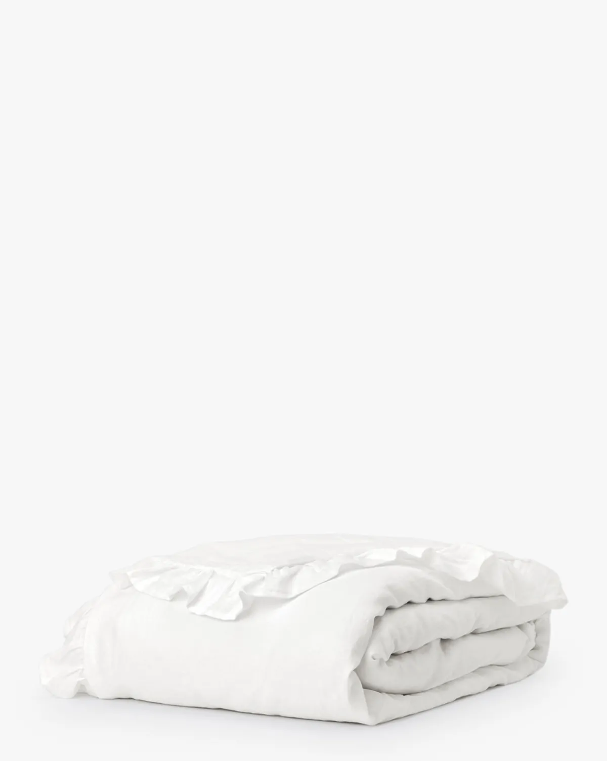Ruffle White Linen Duvet Cover|Makerspalm Sale