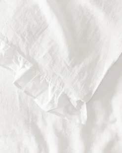 Ruffle White Linen Duvet Cover|Makerspalm Sale