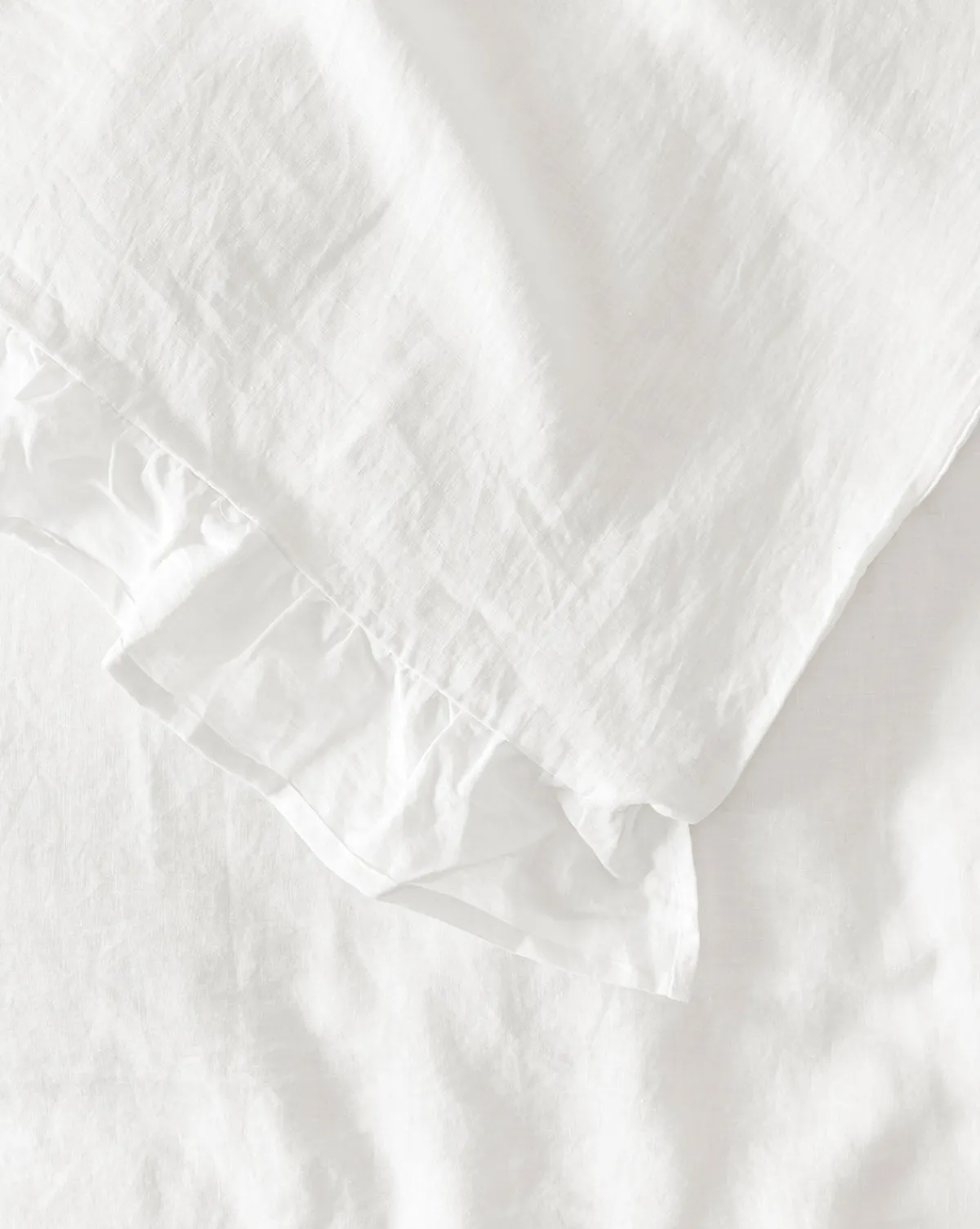 Ruffle White Linen Duvet Cover|Makerspalm Sale
