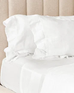 Ruffle White Linen Shams (Set of 2)|Makerspalm Best