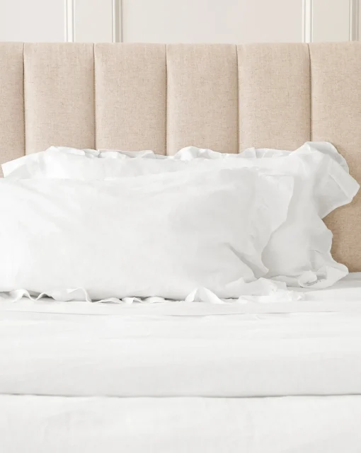 Ruffle White Linen Shams (Set of 2)|Makerspalm Best