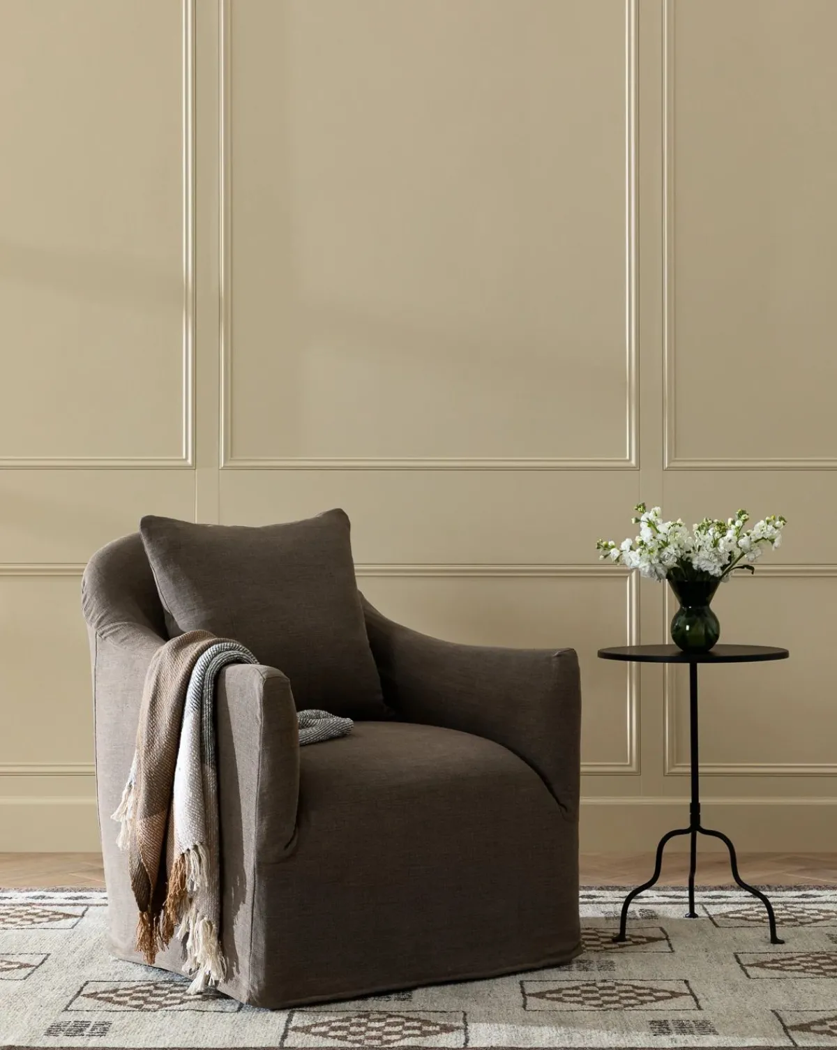 Trudeaux Slipcover Swivel Chair (Ready to Ship)|McGee & Co. Hot