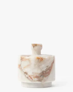 Verona Matte Marble Lidded Jar|Zodax Clearance