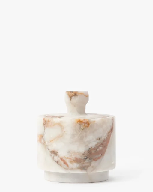 Verona Matte Marble Lidded Jar|Zodax Clearance